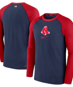 Men's Boston Red Sox Nike Navy Authentic Collection Game Raglan Performance Long Sleeve T-Shirt