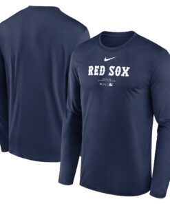 Men's Boston Red Sox Nike Navy Authentic Collection Practice Performance Long Sleeve T-Shirt
