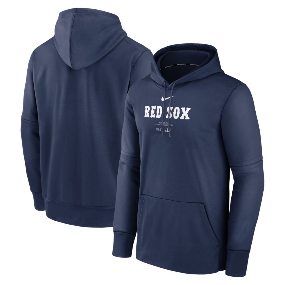 Men's Boston Red Sox Nike Navy Authentic Collection Practice Performance Pullover Hoodie