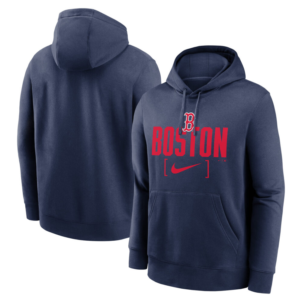 Men's Boston Red Sox Nike Navy Club Slack Pullover Hoodie