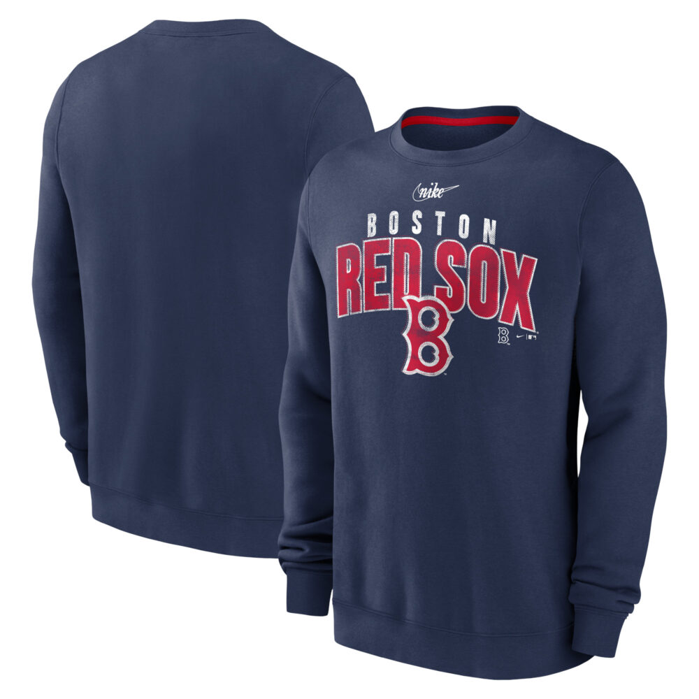 Men's Boston Red Sox  Nike Navy Cooperstown Collection Team Shout Out Pullover Sweatshirt