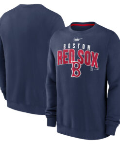 Men's Boston Red Sox  Nike Navy Cooperstown Collection Team Shout Out Pullover Sweatshirt