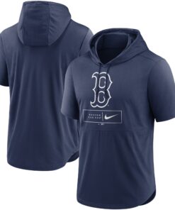 Men's Boston Red Sox Nike Navy Lockup Performance Short Sleeve Lightweight Hooded Top