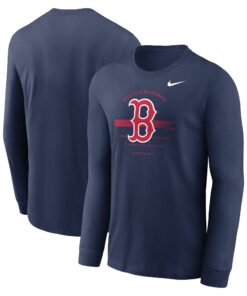 Men's Boston Red Sox Nike Navy Over Arch Performance Long Sleeve T-Shirt