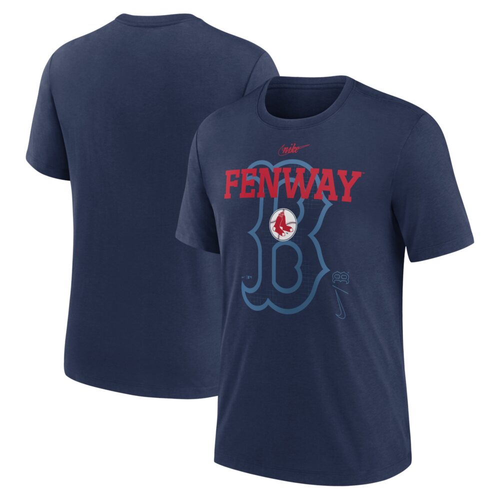 Men's Boston Red Sox  Nike Navy Rewind Retro Tri-Blend T-Shirt