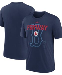 Men's Boston Red Sox  Nike Navy Rewind Retro Tri-Blend T-Shirt