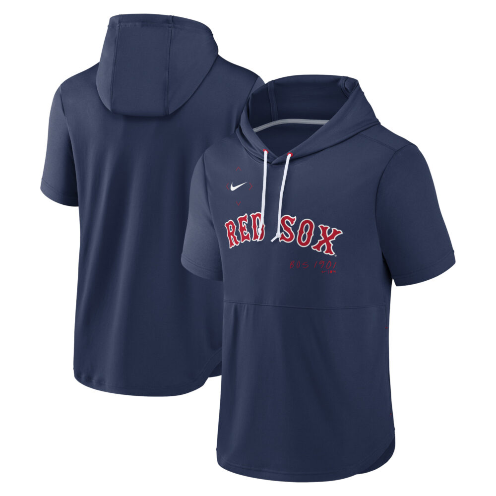 Men's Boston Red Sox Nike Navy Springer Short Sleeve Team Pullover Hoodie