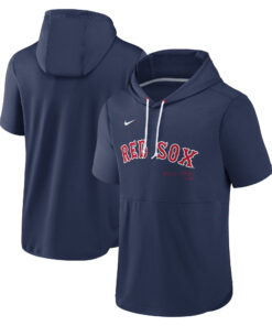 Men's Boston Red Sox Nike Navy Springer Short Sleeve Team Pullover Hoodie