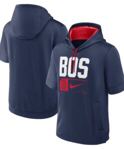Men's Boston Red Sox Nike Navy Tri Code Lockup Short Sleeve Pullover Hoodie