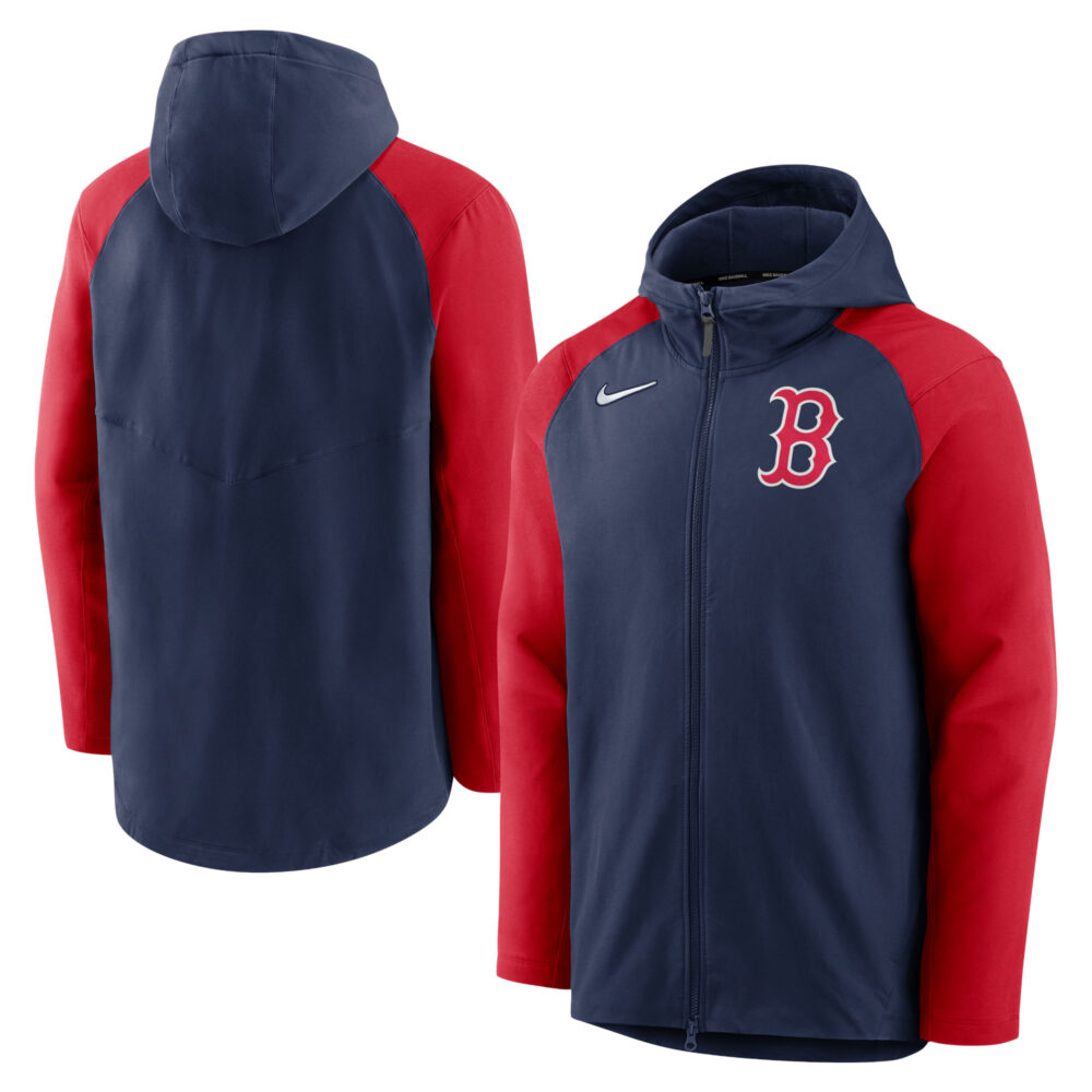 Men's Boston Red Sox Nike Navy/Red Authentic Collection Performance Raglan Full-Zip Hoodie