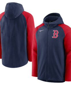Men's Boston Red Sox Nike Navy/Red Authentic Collection Performance Raglan Full-Zip Hoodie