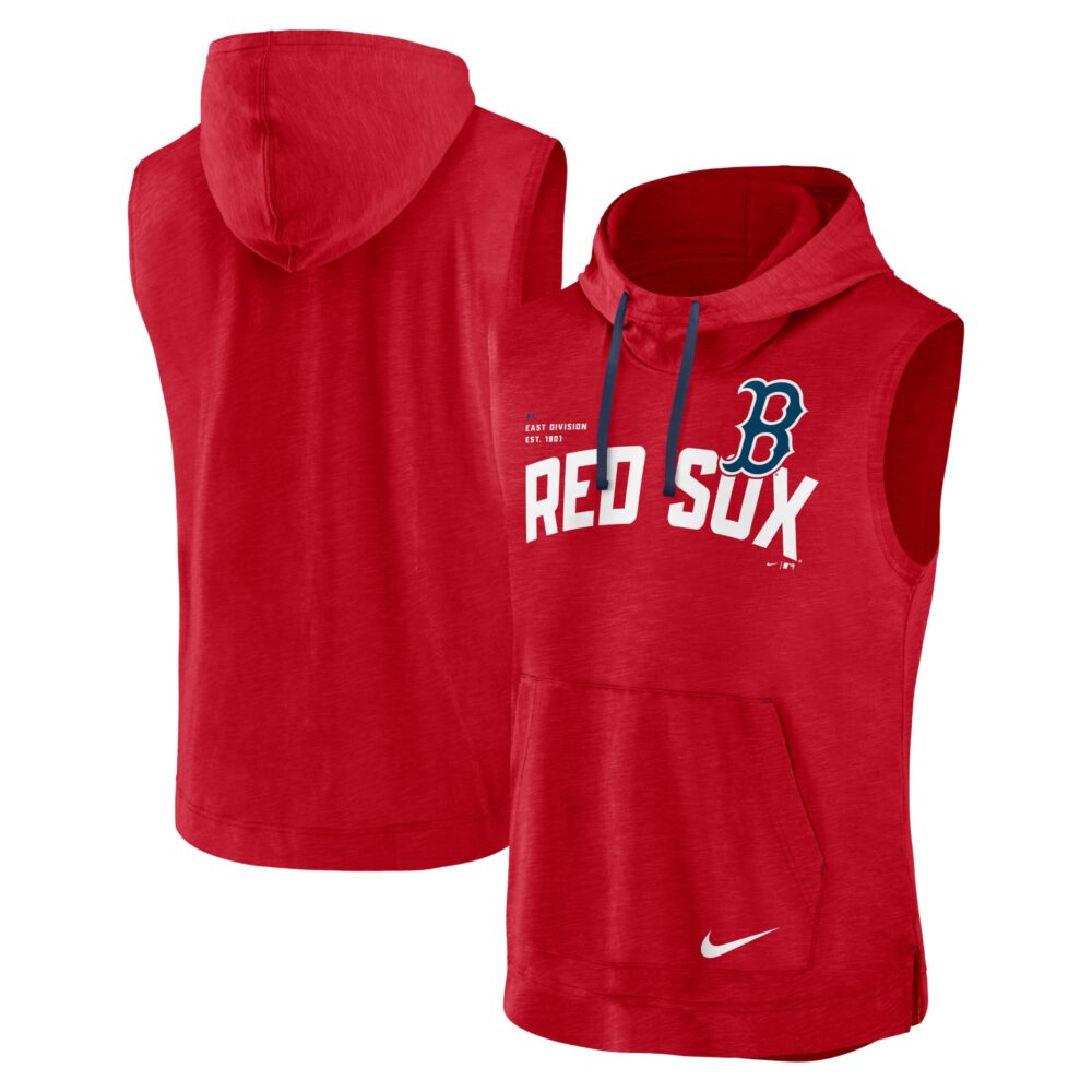 Men's Boston Red Sox Nike Red Athletic Sleeveless Hooded T-Shirt