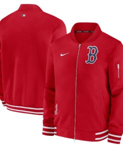 Men's Boston Red Sox Nike Red Authentic Collection Full-Zip Bomber Jacket