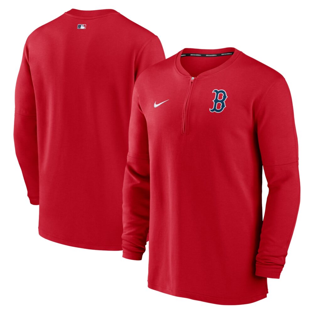 Men's Boston Red Sox Nike Red Authentic Collection Game Time Performance Quarter-Zip Top