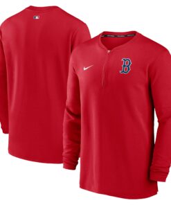 Men's Boston Red Sox Nike Red Authentic Collection Game Time Performance Quarter-Zip Top