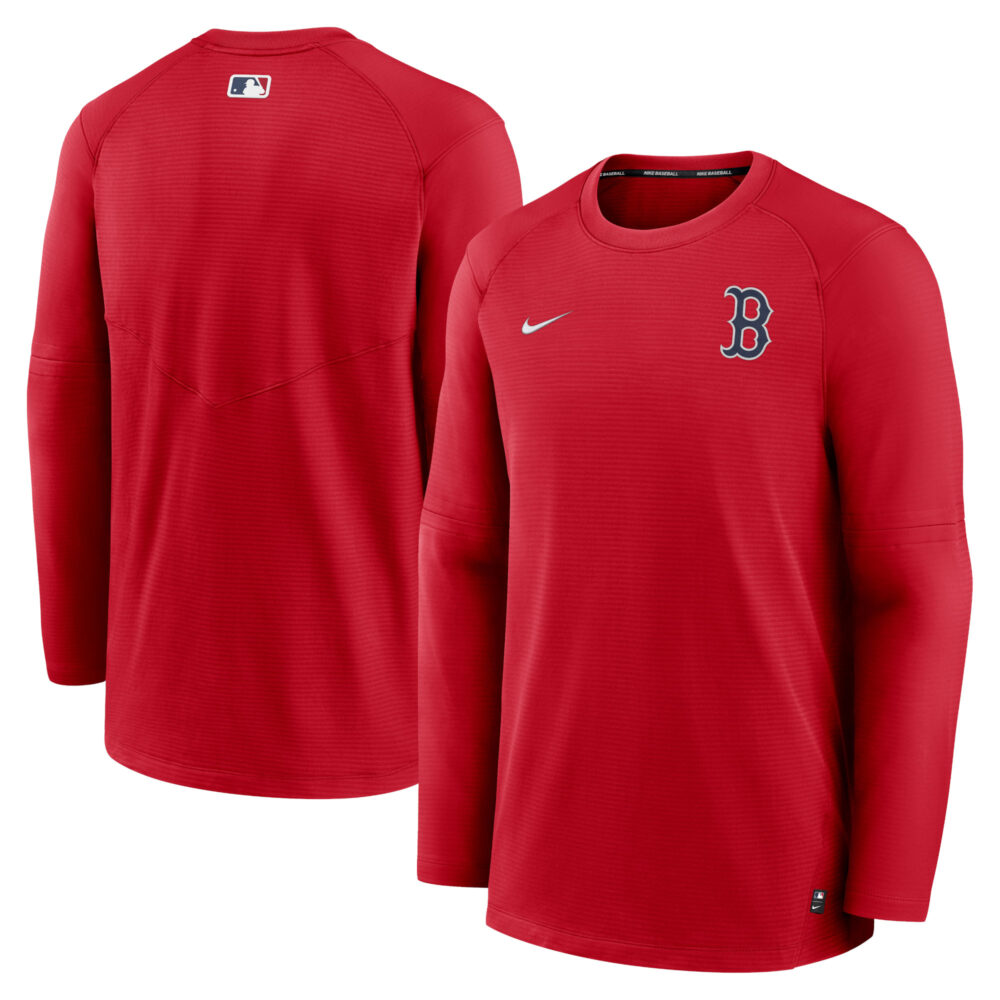 Men's Boston Red Sox Nike Red Authentic Collection Logo Performance Long Sleeve T-Shirt