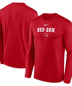 Men's Boston Red Sox Nike Red Authentic Collection Practice Performance Long Sleeve T-Shirt