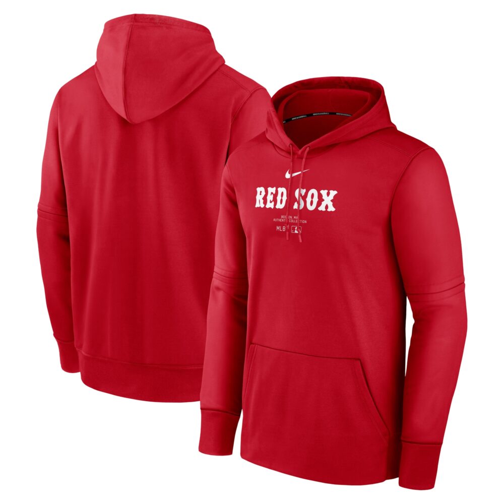 Men's Boston Red Sox Nike Red Authentic Collection Practice Performance Pullover Hoodie
