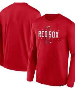 Men's Boston Red Sox Nike Red Authentic Collection Team Logo Legend Performance Long Sleeve T-Shirt