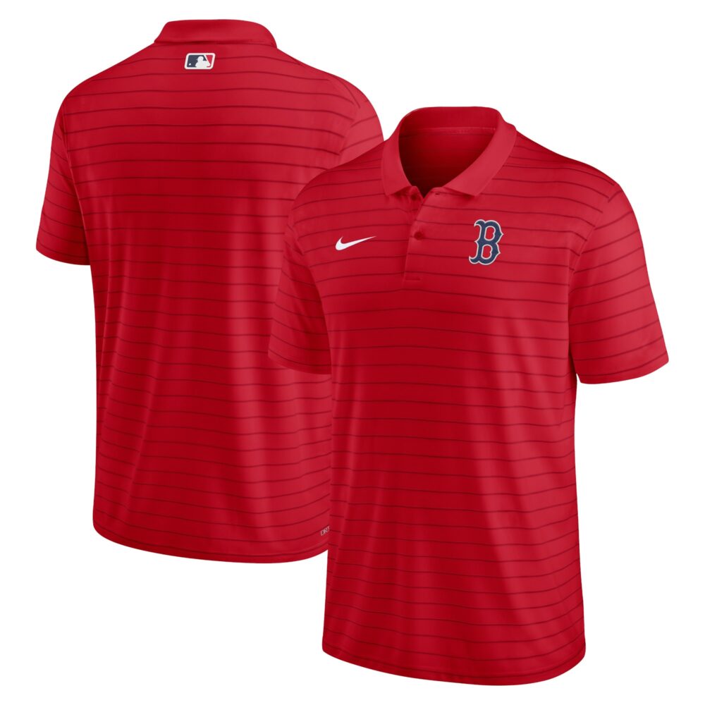 Men's Boston Red Sox Nike Red Authentic Collection Victory Striped Performance Polo