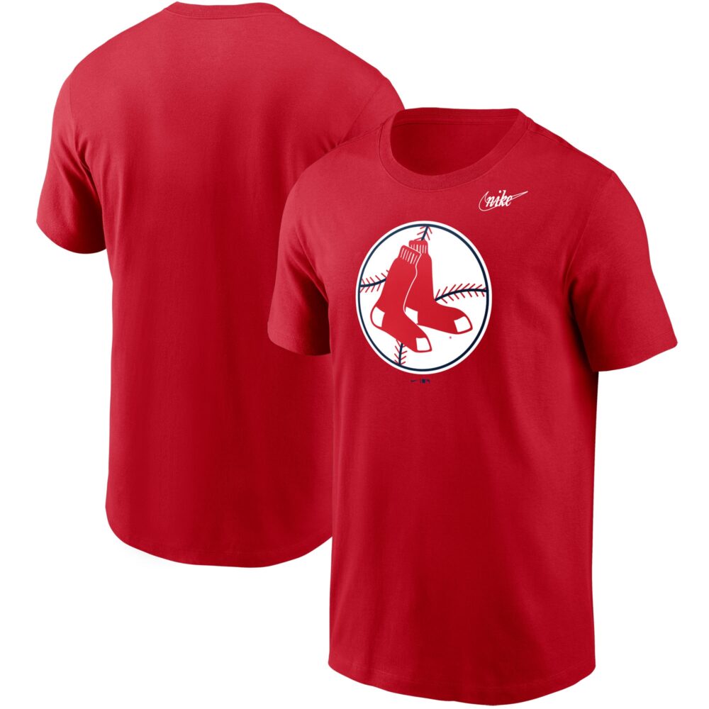Men's Boston Red Sox Nike Red Cooperstown Collection Logo T-Shirt