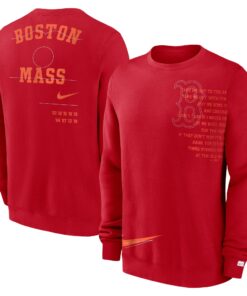 Men's Boston Red Sox Nike Red Statement Ball Game Fleece Pullover Sweatshirt
