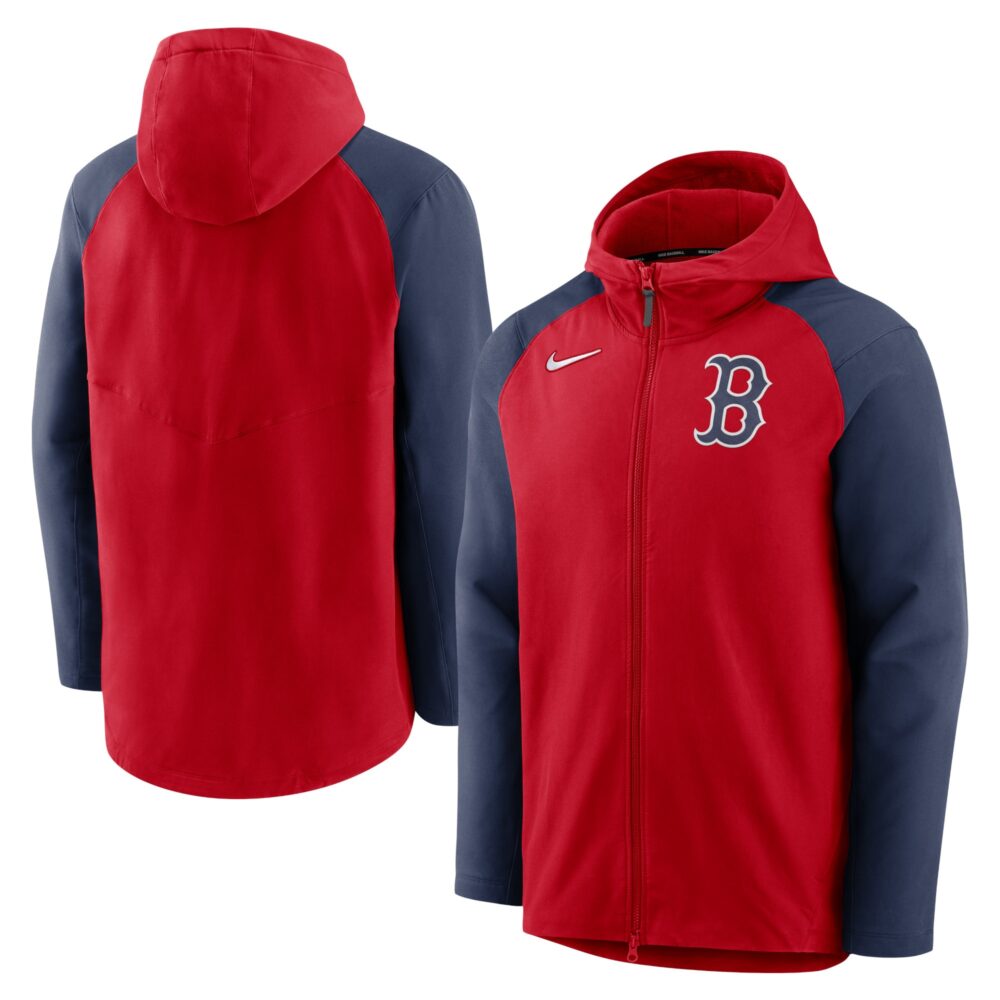 Men's Boston Red Sox Nike Red/Navy Authentic Collection Performance Raglan Full-Zip Hoodie