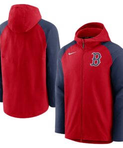 Men's Boston Red Sox Nike Red/Navy Authentic Collection Performance Raglan Full-Zip Hoodie