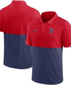 Men's Boston Red Sox Nike Red/Navy Team Baseline Striped Performance Polo
