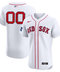 Men's Boston Red Sox Nike White Home Elite Custom Patch Jersey