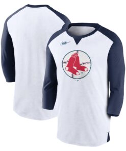 Men's Boston Red Sox Nike White/Navy Rewind 3/4-Sleeve T-Shirt
