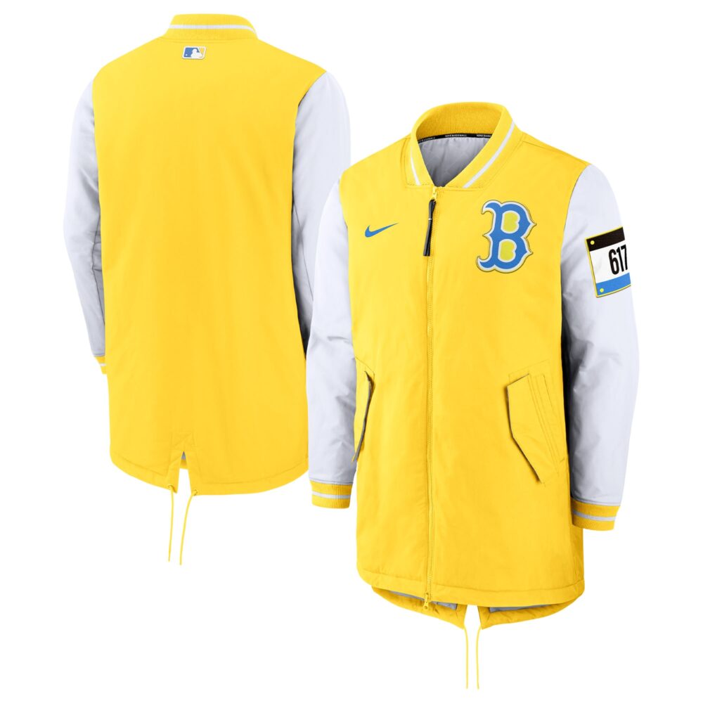 Men's Boston Red Sox Nike Yellow City Connect Full-Zip Dugout Jacket