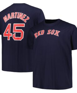 Men's Boston Red Sox Pedro Martinez Profile Navy Big & Tall Cooperstown Collection Player Name & Number T-Shirt