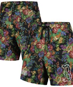 Men's Boston Red Sox  PLEASURES Black Floral Shorts