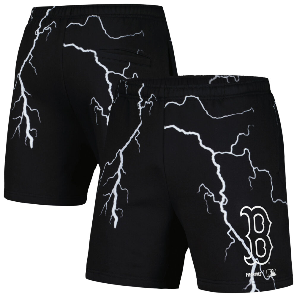Men's Boston Red Sox  PLEASURES Black Lightning Shorts