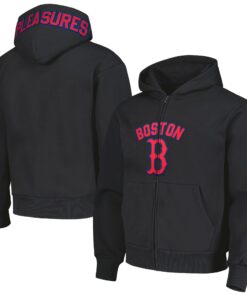 Men's Boston Red Sox PLEASURES Black Opening Day Full-Zip Hoodie
