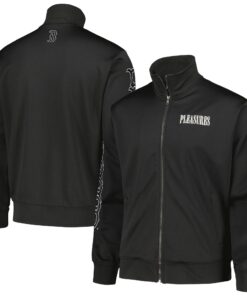 Men's Boston Red Sox PLEASURES Black Pitcher Full-Zip Track Jacket