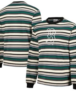 Men's Boston Red Sox PLEASURES Cream/Green Ballpark Long Sleeve T-Shirt