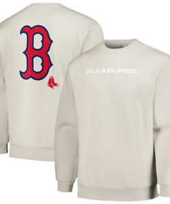 Men's Boston Red Sox PLEASURES Gray Ballpark Pullover Sweatshirt