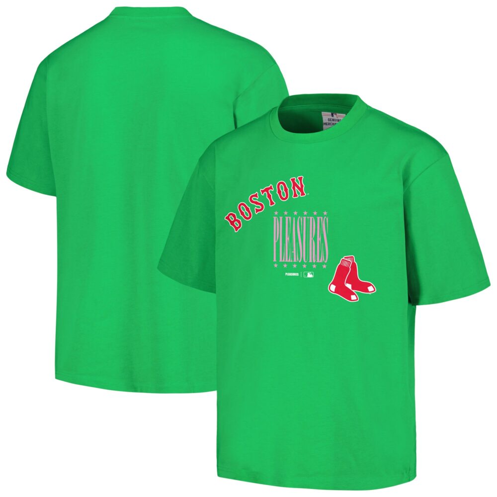 Men's Boston Red Sox  PLEASURES Green Repurpose T-Shirt