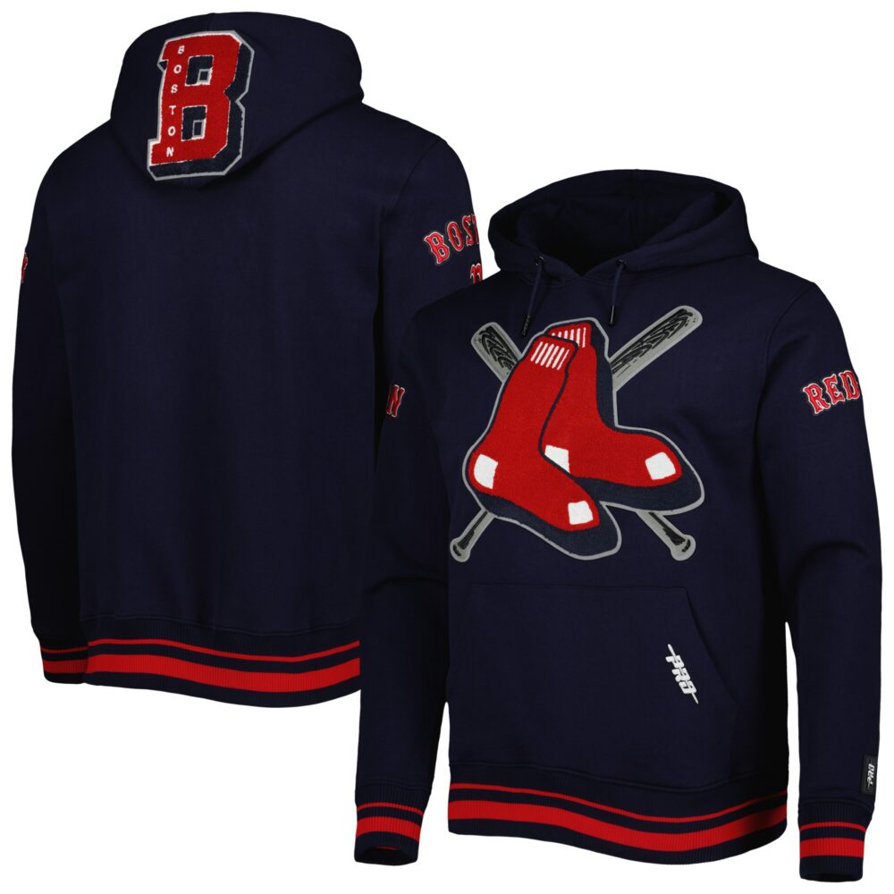 Men's Boston Red Sox Pro Standard Navy Mash Up Logo Pullover Hoodie