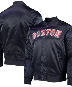 Men's Boston Red Sox Pro Standard Navy Wordmark Satin Full-Snap Jacket