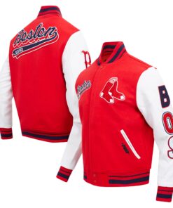 Men's Boston Red Sox Pro Standard Red Script Tail Wool Full-Zip Varity Jacket