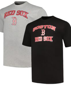 Men's Boston Red Sox Profile Black/Heather Gray Big & Tall T-Shirt Combo Pack