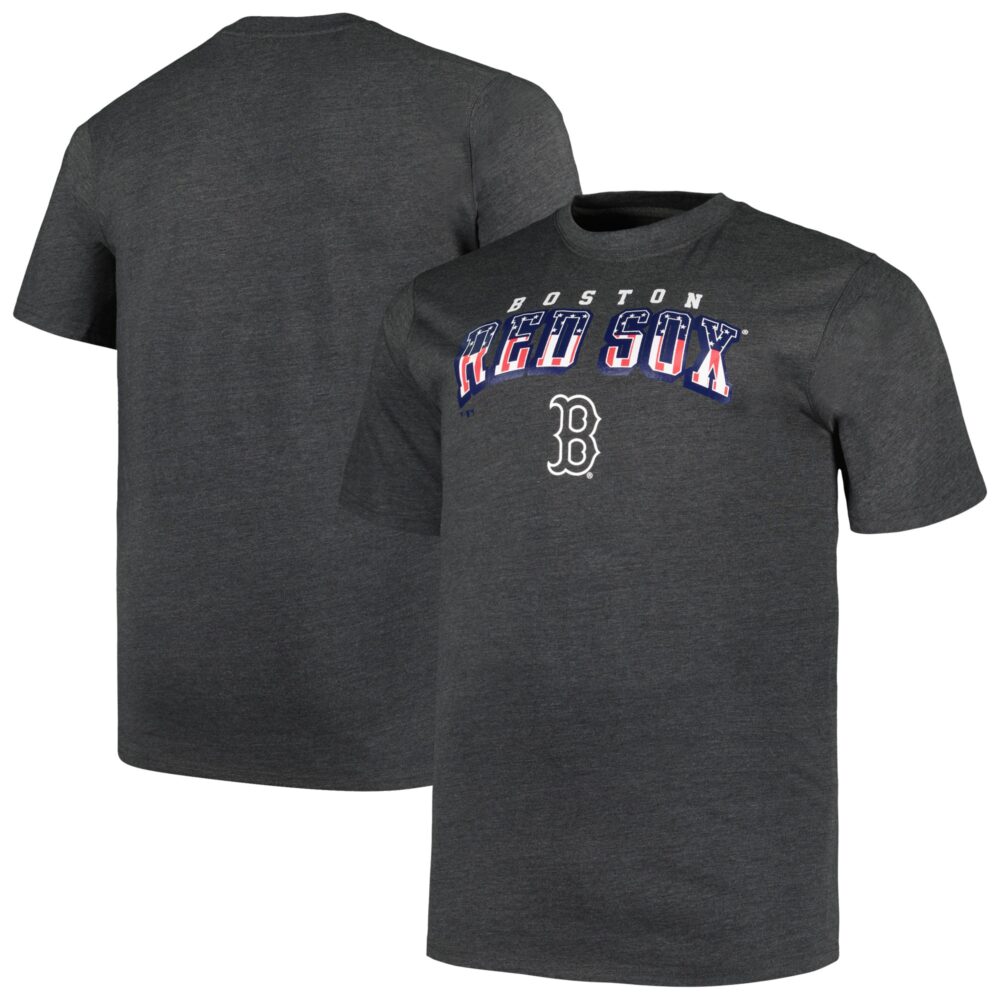 Men's Boston Red Sox Profile Heather Charcoal Big & Tall American T-Shirt
