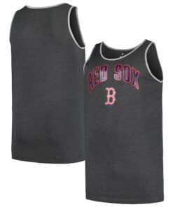 Men's Boston Red Sox Profile Heather Charcoal Big & Tall Arch Over Logo Tank Top
