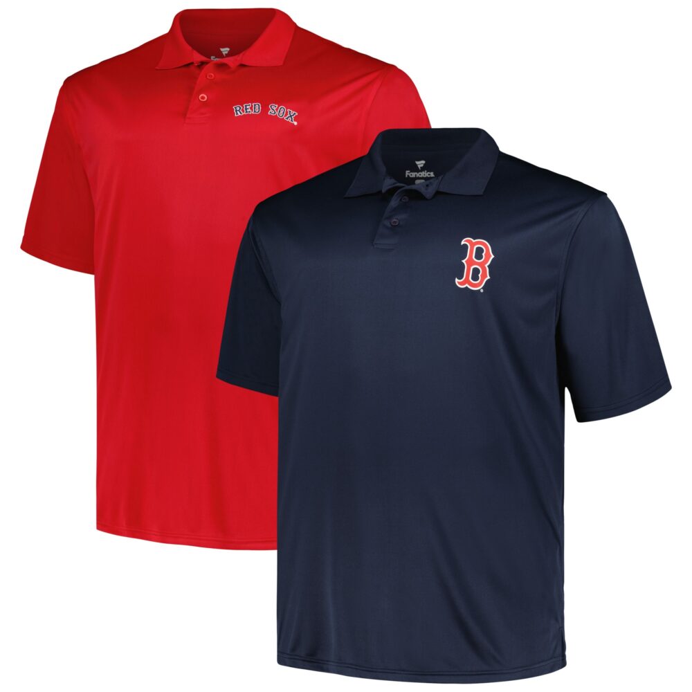 Men's Boston Red Sox Profile Navy/Red Big & Tall Two-Pack Solid Polo Set