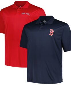 Men's Boston Red Sox Profile Navy/Red Big & Tall Two-Pack Solid Polo Set