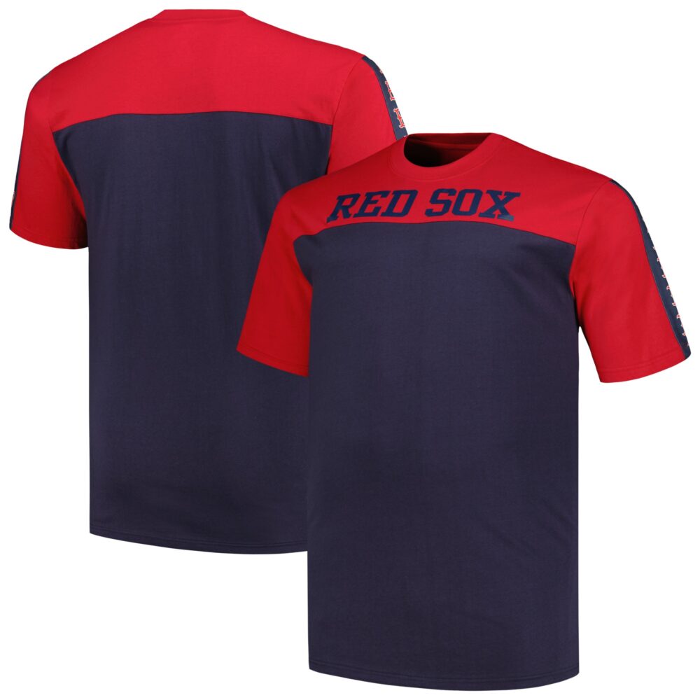 Men's Boston Red Sox Profile Red/Navy Big & Tall Yoke Knit T-Shirt
