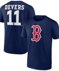 Men's Boston Red Sox Rafael Devers  Branded Navy Player Icon Name & Number T-Shirt